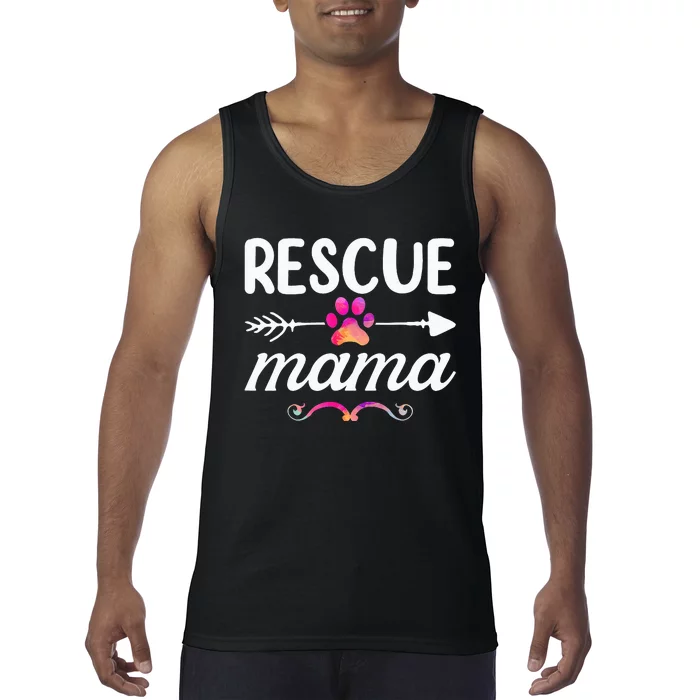 Rescue Mama Pet Lovers Mothers Day Dog Mom Tank Top