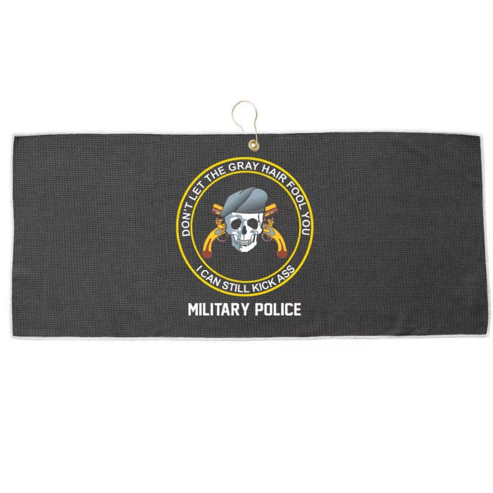 Retired Military Police Large Microfiber Waffle Golf Towel