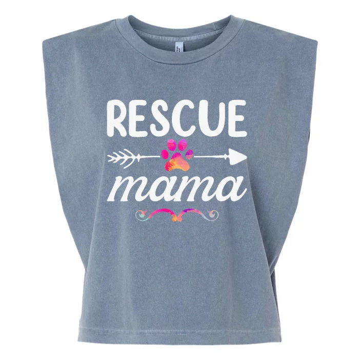 Rescue Mama Pet Lovers  Mothers Day Dog Mom Garment-Dyed Women's Muscle Tee