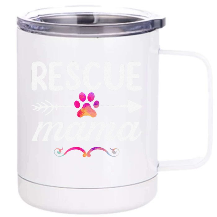 Rescue Mama Pet Lovers  Mothers Day Dog Mom Front & Back 12oz Stainless Steel Tumbler Cup