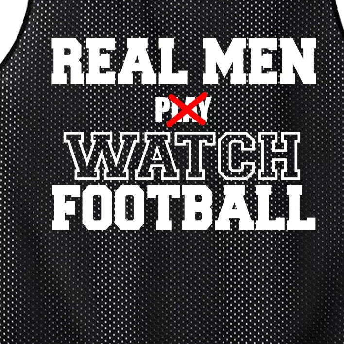 Real Men Play Watch Football Funny Mesh Reversible Basketball Jersey Tank