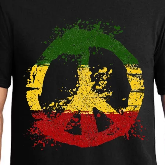 Reggae Music Peace Sign Rastafari Rasta Gift Pajama Set