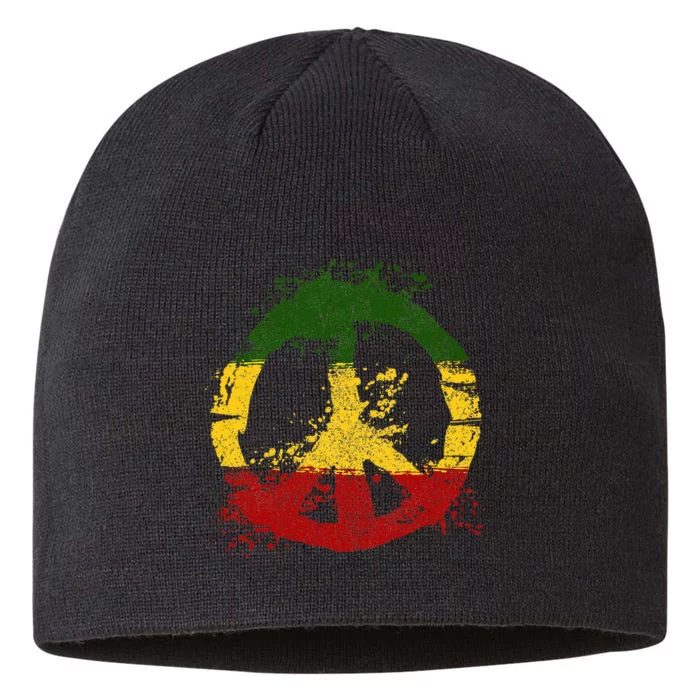 Reggae Music Peace Sign Rastafari Rasta Gift 8 1/2in Sustainable Knit Beanie