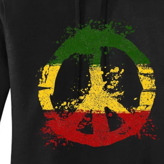 Reggae Music Peace Sign Rastafari Rasta Gift Women's Pullover Hoodie