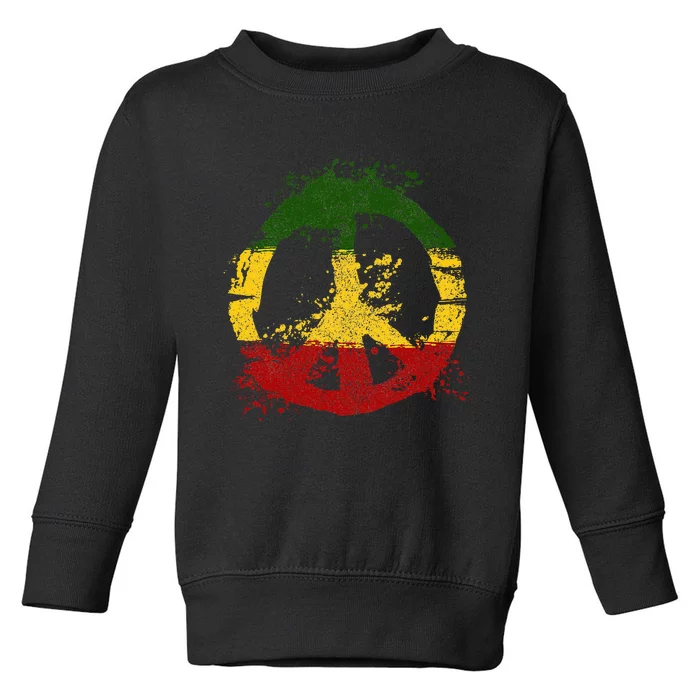 Reggae Music Peace Sign Rastafari Rasta Gift Toddler Sweatshirt