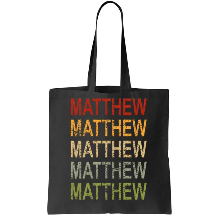 Retro Matthew Personalized Matthew Name Man Matthew Tote Bag