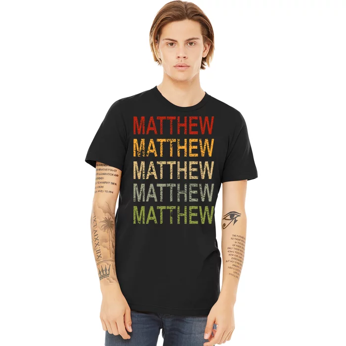 Retro Matthew Personalized Matthew Name Man Matthew Premium T-Shirt