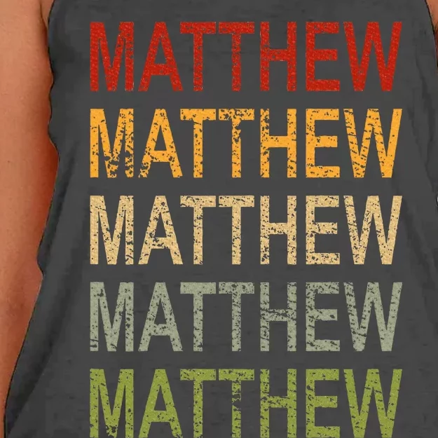 Retro Matthew Personalized Matthew Name Man Matthew Women's Knotted Racerback Tank