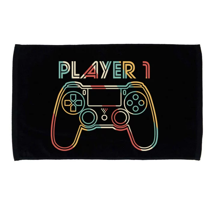 Retro Matching Player 1 Video Gamer Microfiber Hand Towel