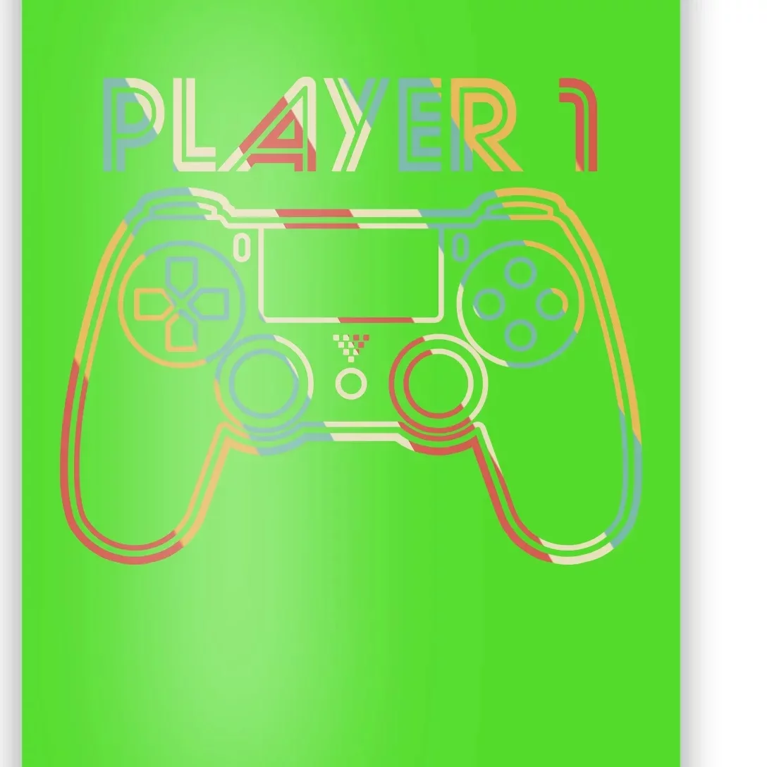 Retro Matching Player 1 Video Gamer Poster