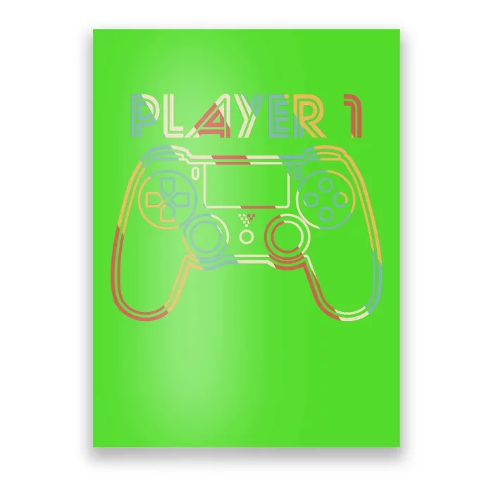 Retro Matching Player 1 Video Gamer Poster