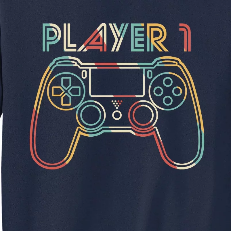 Retro Matching Player 1 Video Gamer Tall Sweatshirt