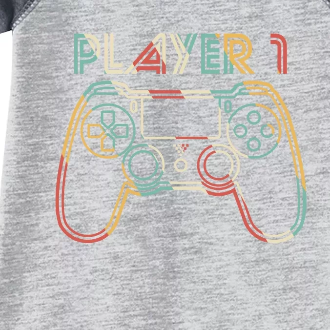 Retro Matching Player 1 Video Gamer Infant Baby Jersey Bodysuit