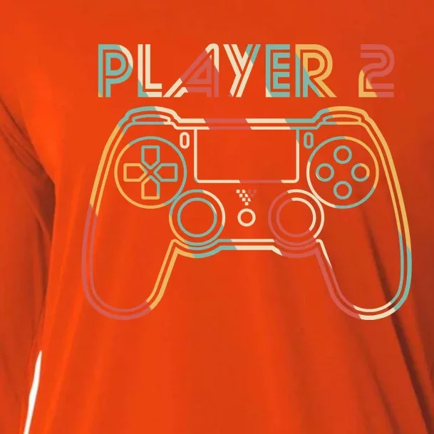 Retro Matching Player 2 Video Gamer Cooling Performance Long Sleeve Crew