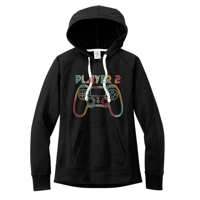 Retro Matching Player 2 Video Gamer Women's Fleece Hoodie