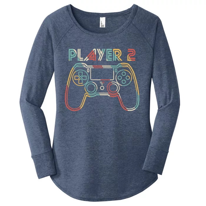 Retro Matching Player 2 Video Gamer Women's Perfect Tri Tunic Long Sleeve Shirt