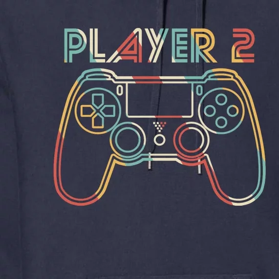 Retro Matching Player 2 Video Gamer Premium Hoodie