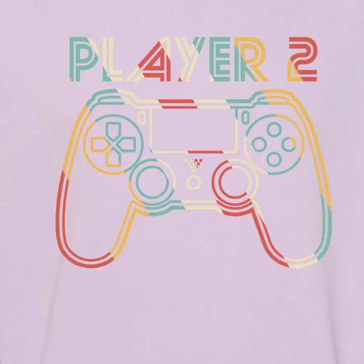 Retro Matching Player 2 Video Gamer Garment-Dyed Sweatshirt