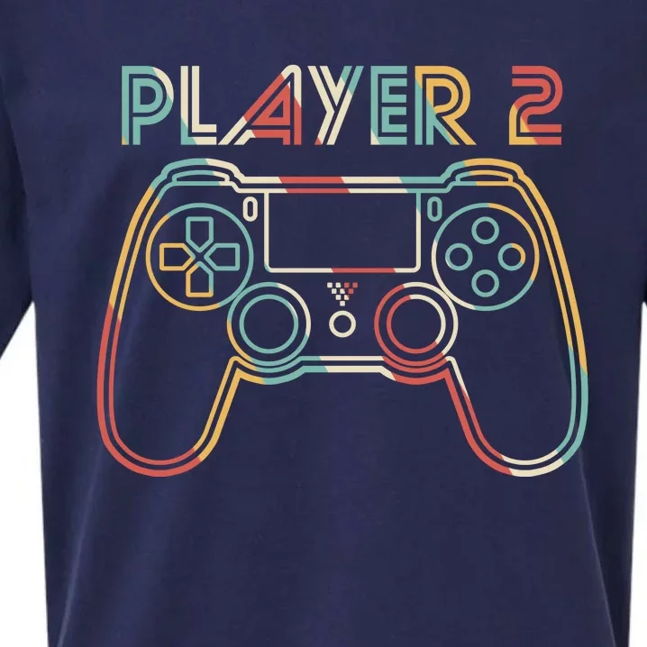 Retro Matching Player 2 Video Gamer Sueded Cloud Jersey T-Shirt