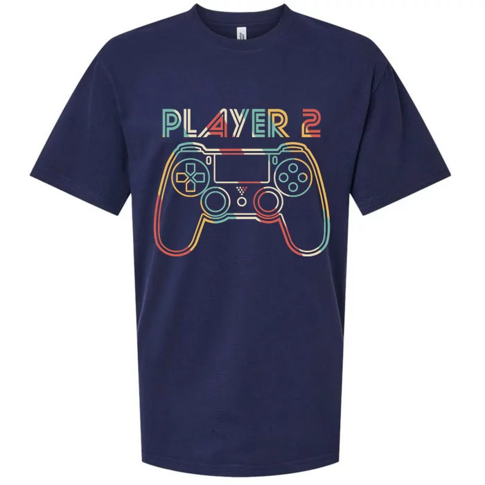 Retro Matching Player 2 Video Gamer Sueded Cloud Jersey T-Shirt