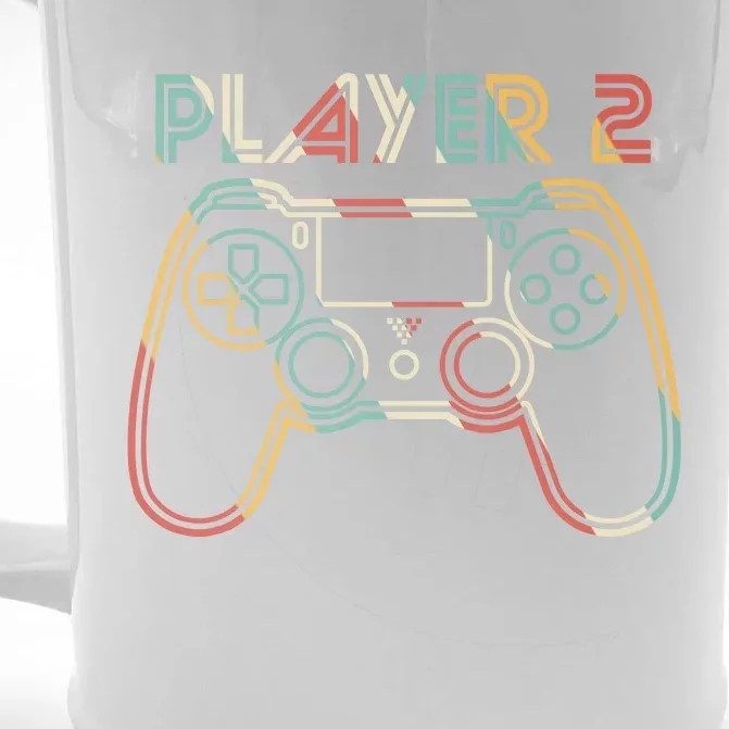 Retro Matching Player 2 Video Gamer Front & Back Beer Stein