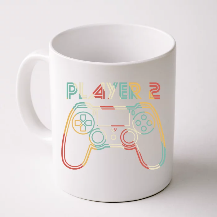 Retro Matching Player 2 Video Gamer Front & Back Coffee Mug