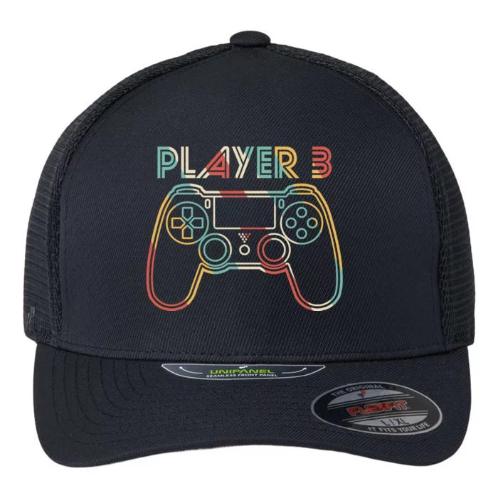 Retro Matching Player 3 Video Gamer Flexfit Unipanel Trucker Cap