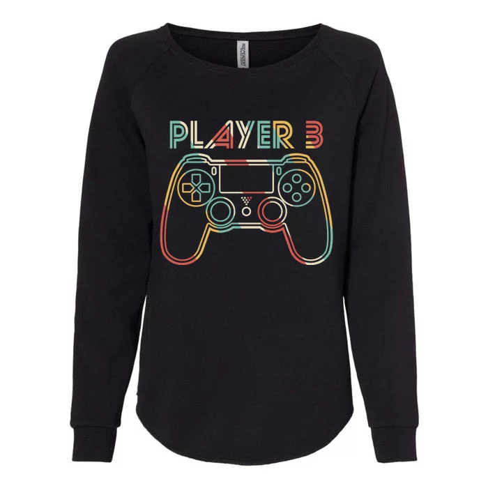 Retro Matching Player 3 Video Gamer Womens California Wash Sweatshirt