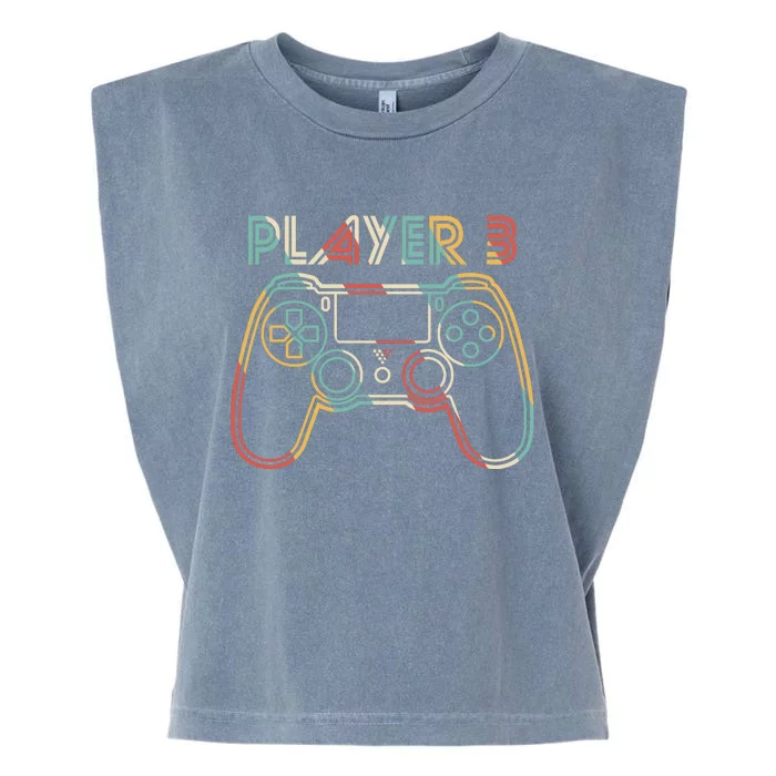 Retro Matching Player 3 Video Gamer Garment-Dyed Women's Muscle Tee