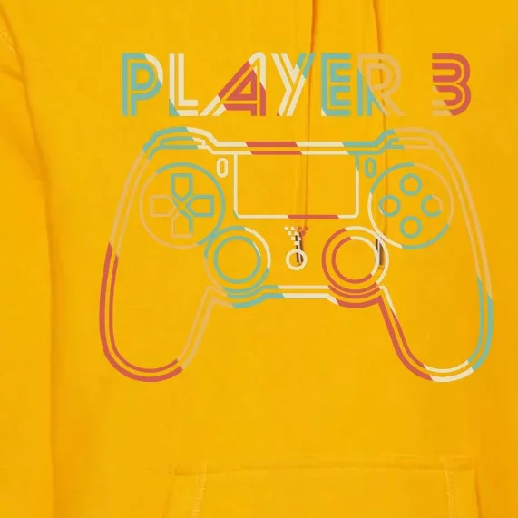 Retro Matching Player 3 Video Gamer Premium Hoodie