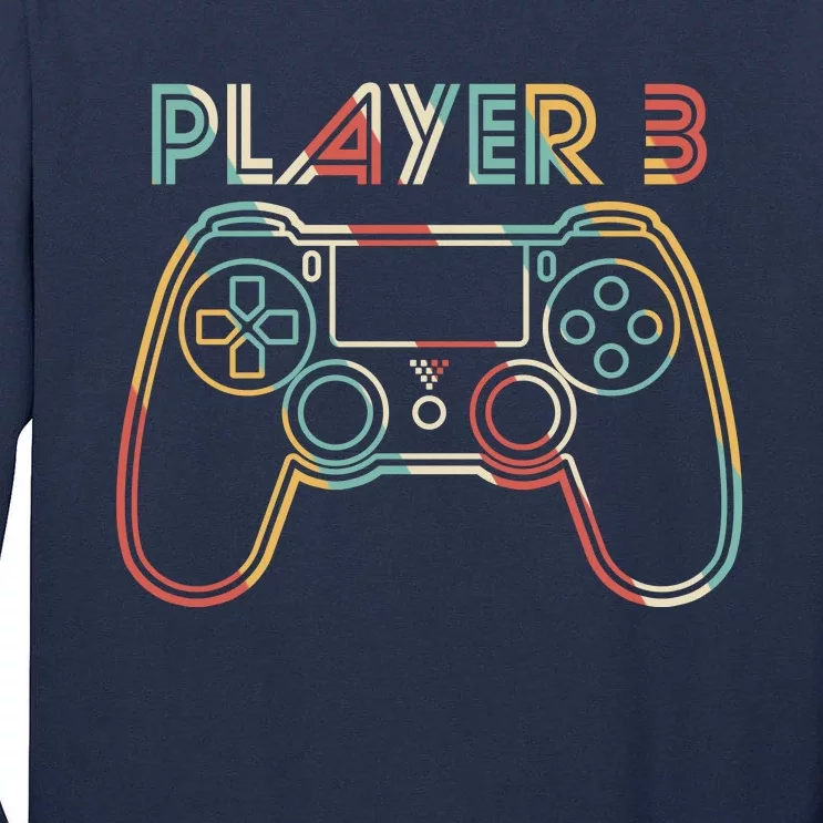 Retro Matching Player 3 Video Gamer Tall Long Sleeve T-Shirt