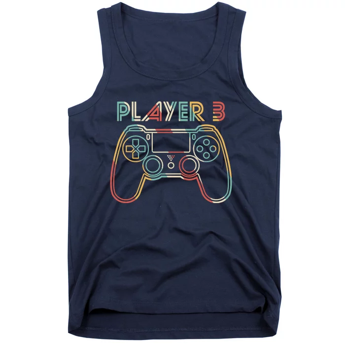 Retro Matching Player 3 Video Gamer Tank Top