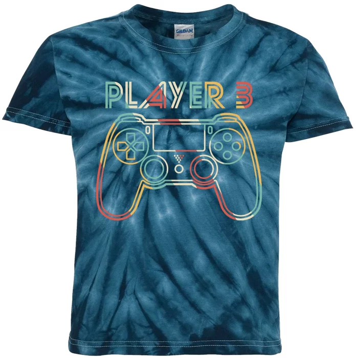 Retro Matching Player 3 Video Gamer Kids Tie-Dye T-Shirt