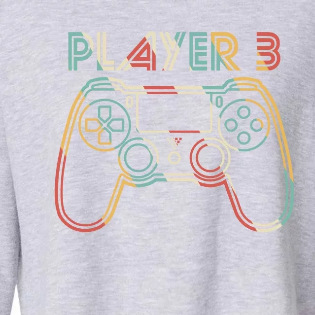 Retro Matching Player 3 Video Gamer Cropped Pullover Crew