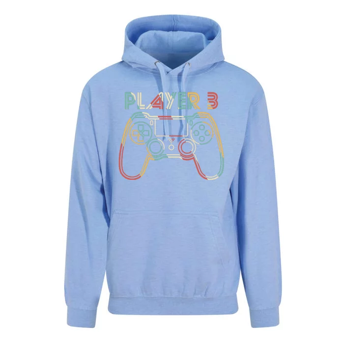 Retro Matching Player 3 Video Gamer Unisex Surf Hoodie