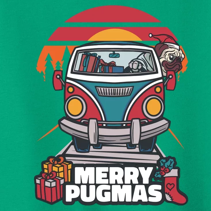 Retro Merry Pugmas Toddler T-Shirt