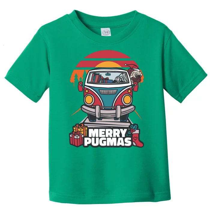 Retro Merry Pugmas Toddler T-Shirt