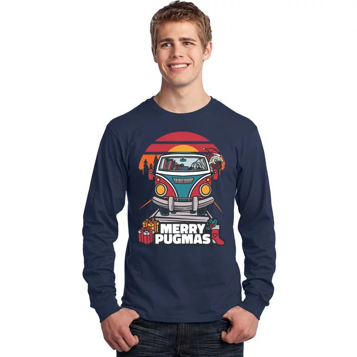 Retro Merry Pugmas Tall Long Sleeve T-Shirt