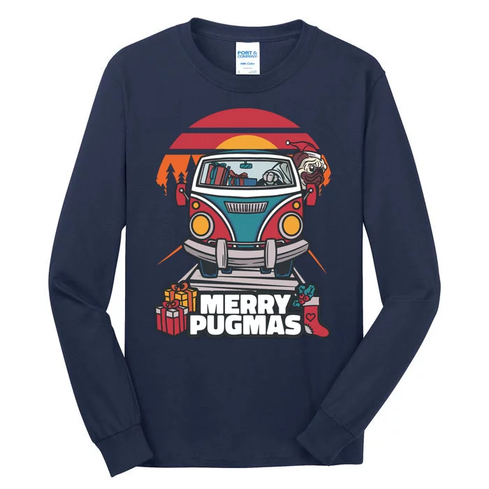 Retro Merry Pugmas Tall Long Sleeve T-Shirt