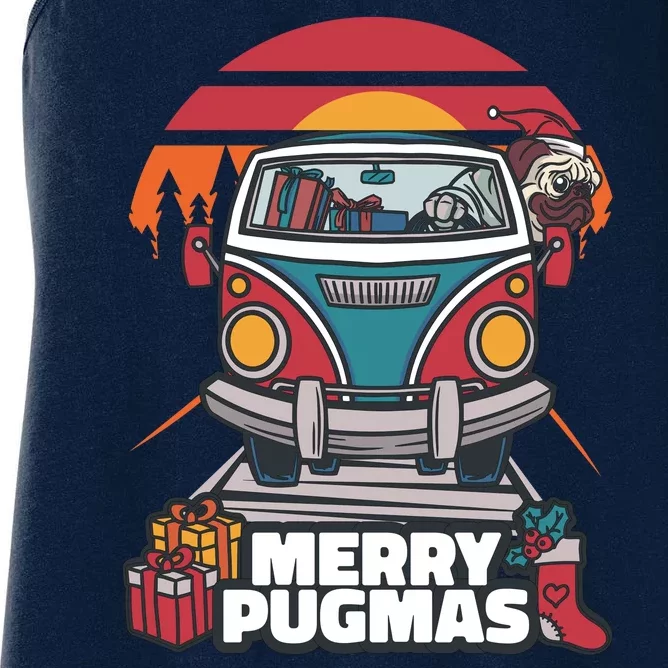 Retro Merry Pugmas Women's Racerback Tank