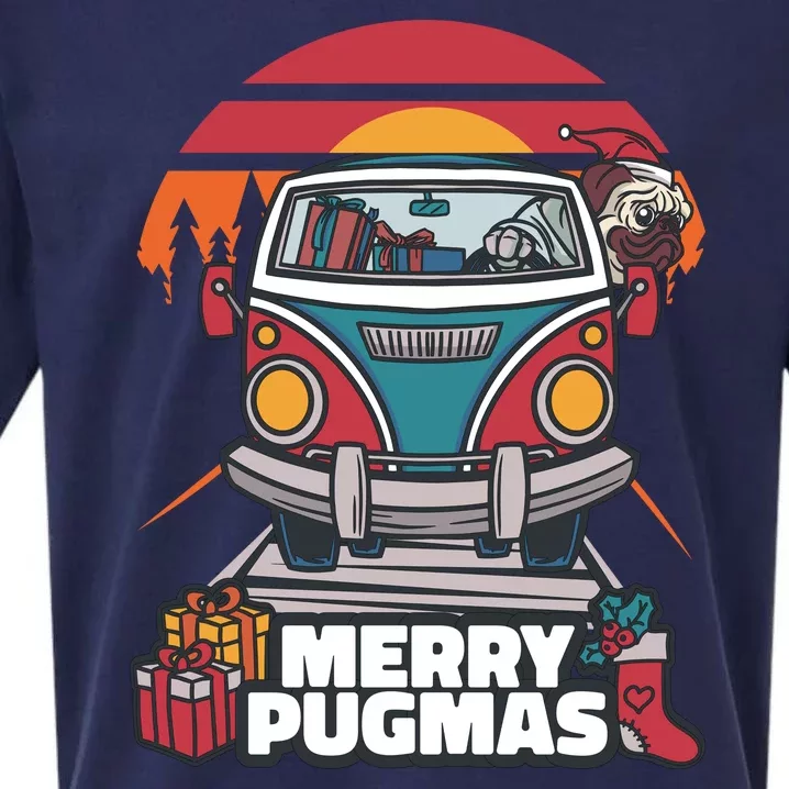 Retro Merry Pugmas Sueded Cloud Jersey T-Shirt