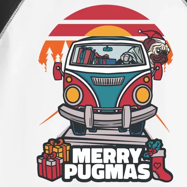 Retro Merry Pugmas Toddler Fine Jersey T-Shirt