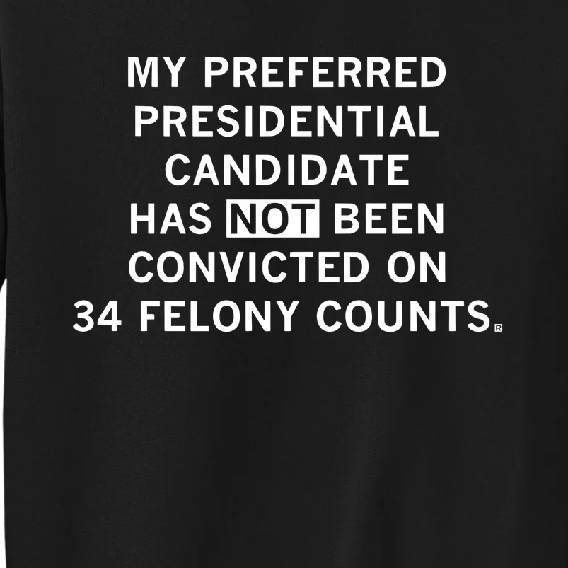 Raygunsite My Preferred Presidential Candidate Has Not Been Convicted On 34 Felo Sweatshirt