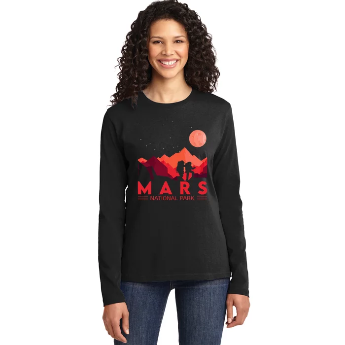 Red Mars Planet Space National Park Ladies Long Sleeve Shirt