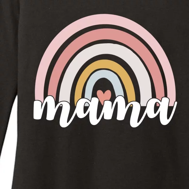 Retro Mama Pink Rainbow Cute Mothers Day Womens CVC Long Sleeve Shirt