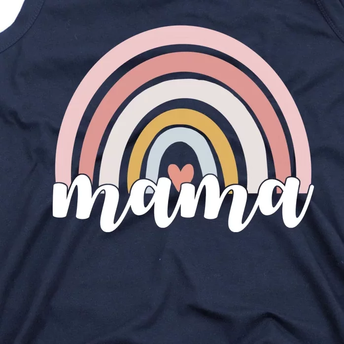 Retro Mama Pink Rainbow Cute Mothers Day Tank Top