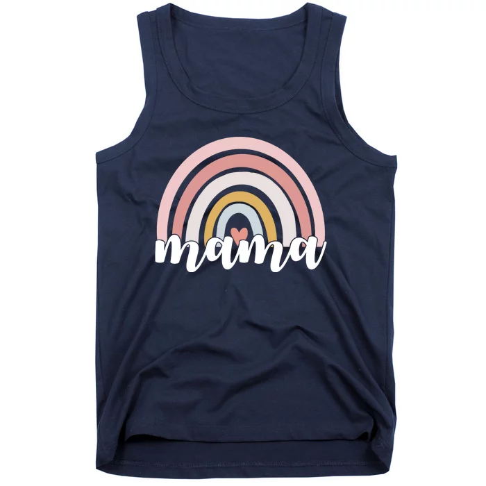 Retro Mama Pink Rainbow Cute Mothers Day Tank Top