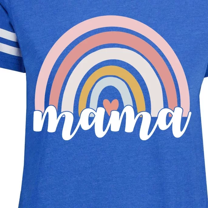 Retro Mama Pink Rainbow Cute Mothers Day Enza Ladies Jersey Football T-Shirt