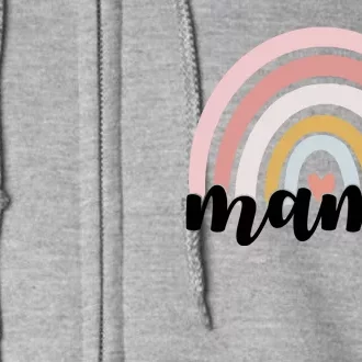 Retro Mama Pink Rainbow Cute Mothers Day Full Zip Hoodie