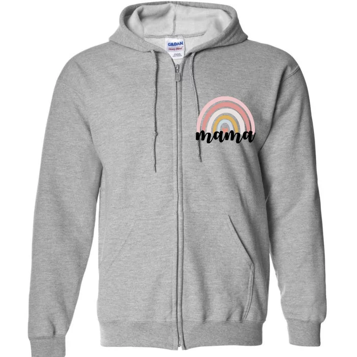 Retro Mama Pink Rainbow Cute Mothers Day Full Zip Hoodie